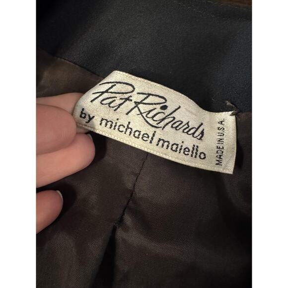 Vintage Glam Sequin Jacket Womens 8 Black Gold Glitter Staburst 80s Pat Richards - Picture 8 of 16